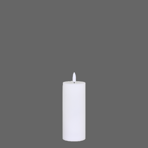 Hvid LED-stearinlys med naturtro 3D-flamme