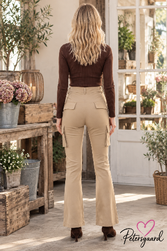 Flared Cargo Bukser – beige