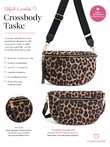 Crossbody taske med leopardprint – smart og praktisk