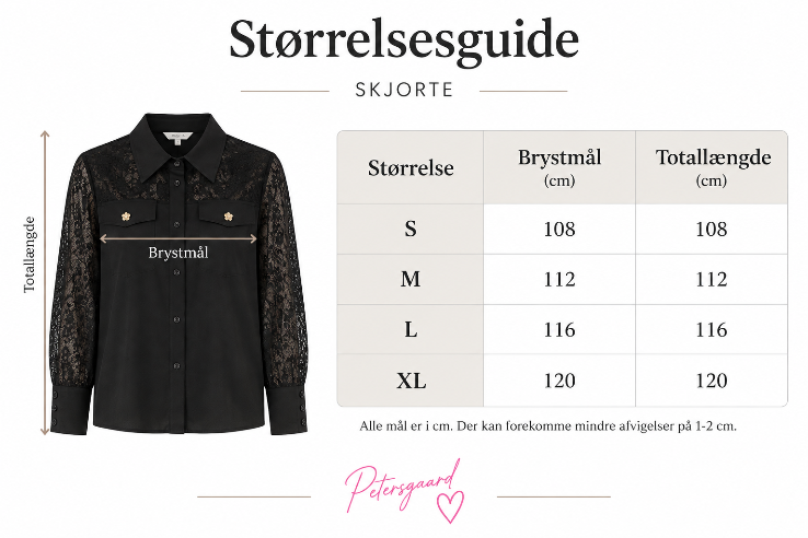 Elegant sort skjorte med blonde