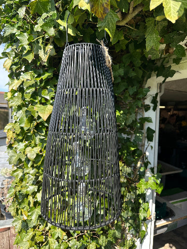 Solcelle lanterner sort