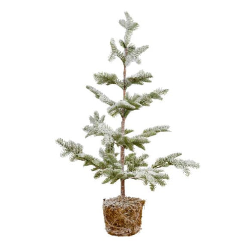 Naturtro juletræ med sne