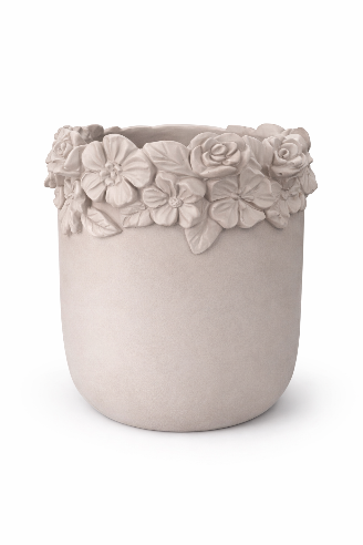 Urtepotte med blomsterkant - 29 cm