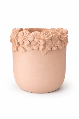 Urtepotte med blomsterkant - 29 cm