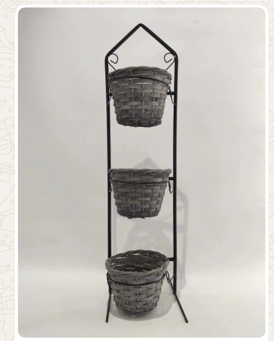 Kurve i stativ/display med beplantning