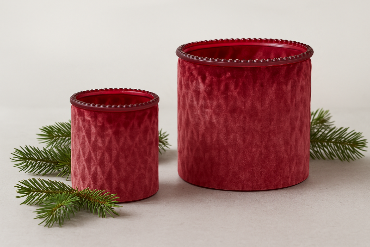 Harlekin glas potter – rød