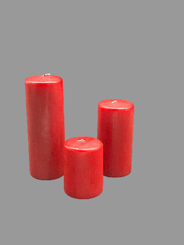 Mørke Røde bloklys fra Diederich – 100 % ren stearin