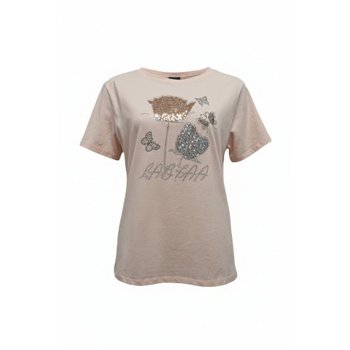 Rosa t-shirt med palietter ✨