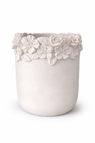 Urtepotte med blomsterkant - 29 cm