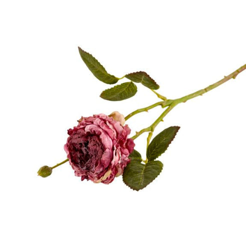 Silkeblomst – Rose 55 cm, mørk rosa
