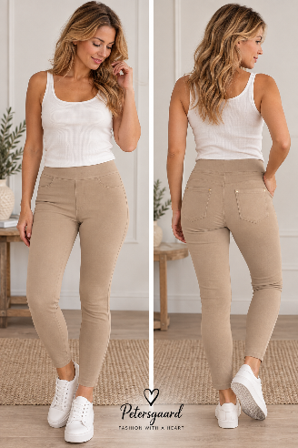 Super stretchy leggings i Beige