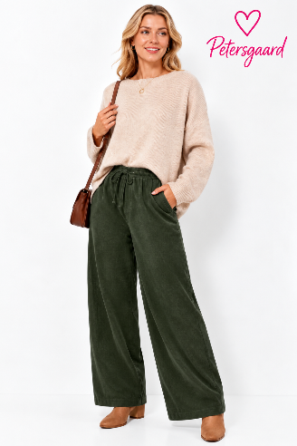 Bløde fløjlsbukser i Khaki - One Size 36-44