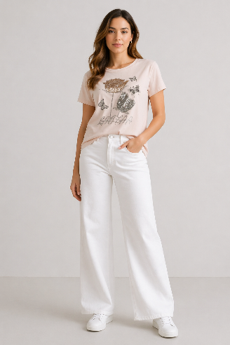 Rosa t-shirt med palietter ✨