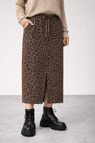Nederdel med leopardprint - one size 36-42