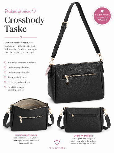 Crossbody taske i sort