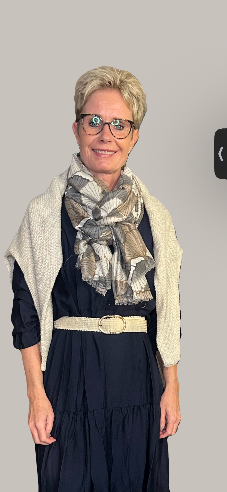 Tørklæde - Beige/Grå