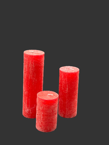 Røde Bloklys i ren stearin