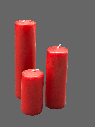 Mørkerød bloklys fra Diederich – 100 % ren stearin