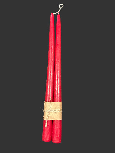 Røde stagelys fra Diederich - 35 cm (sæt med 2 stk)