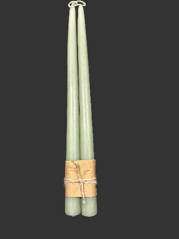 Eucalyptus farvet stagelys fra Diederich - 35 cm (sæt med 2 stk)