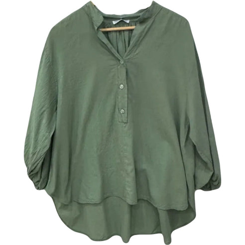 Khaki Skjorte i blød bomuld