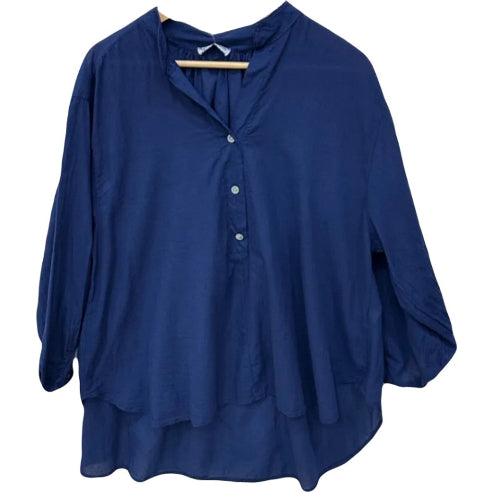 Marine Blå Skjorte i blød bomuld