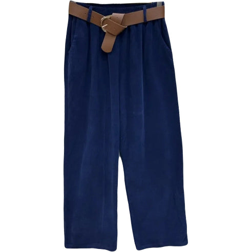 Marine Blå Bukser i Babyfløjl - One size 36-44