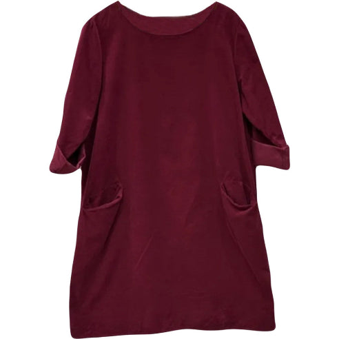 Bordeaux kjole i babyfløjl – One size 36–44