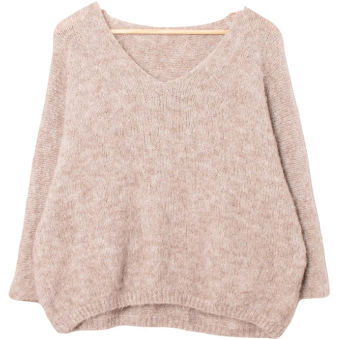 Taupe Blød strik – Onesize 36–44