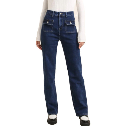 Jeans med frontlommer – flot pasform og masser af detaljer