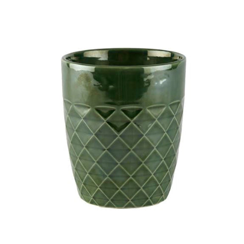 Keramikpotte – Grøn – 14,5 x 12,5 cm