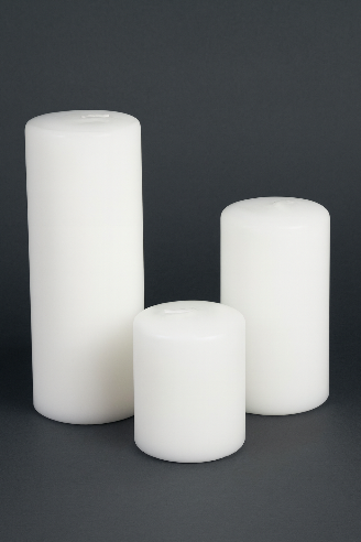 Hvide bloklys fra Diederich – 100 % ren stearin