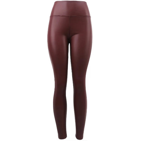 Coated leggings med fleece - Bordeaux