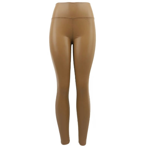 Coated leggings med fleece - Camel