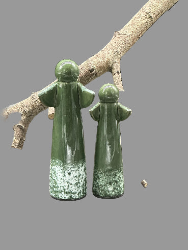 Keramik engle i grøn