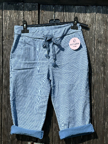 Shorts Jeansfarve med strib - one size 36-42
