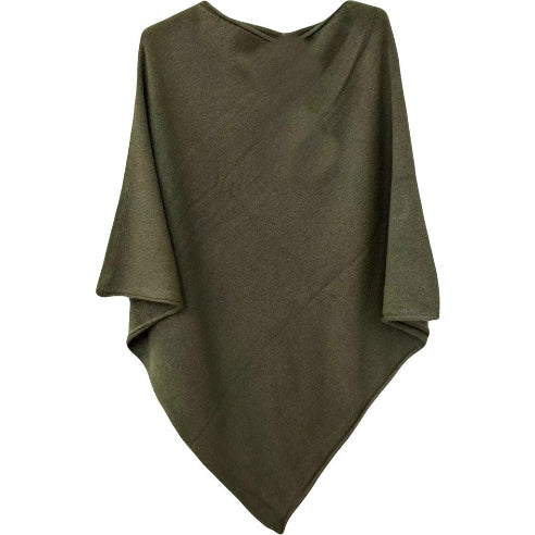 Poncho viskose strik - Khaki