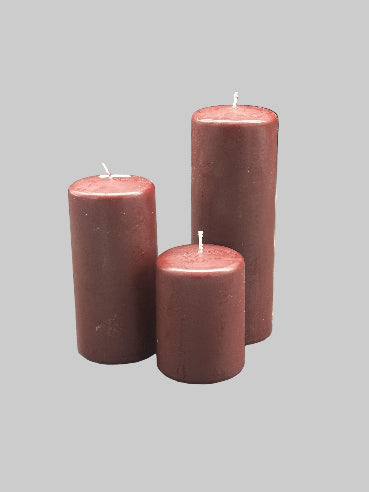 Mørk bordeaux bloklys fra Diederich – 100 % ren stearin