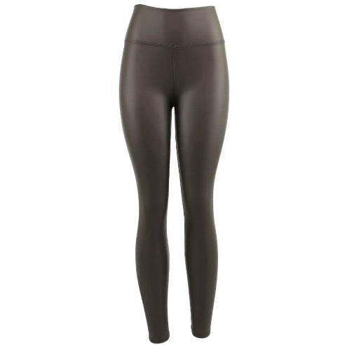 Coated leggings med fleece - Oliven grøn