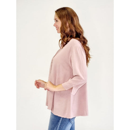 Skjorte med 3/4 Ærme – Rosa