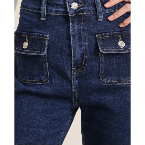 Jeans med frontlommer – flot pasform og masser af detaljer