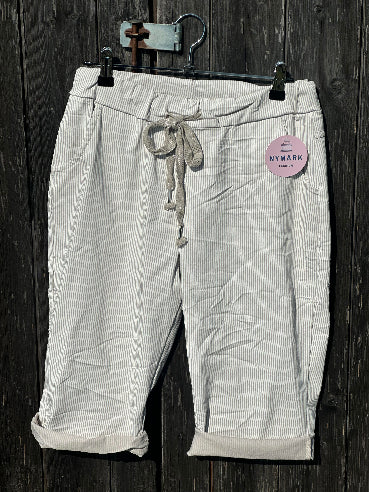 Shorts Beige med strib - one size 36-42