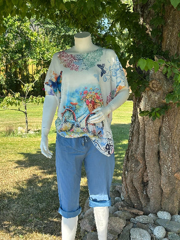 T-shirt med Print - One size 36-44
