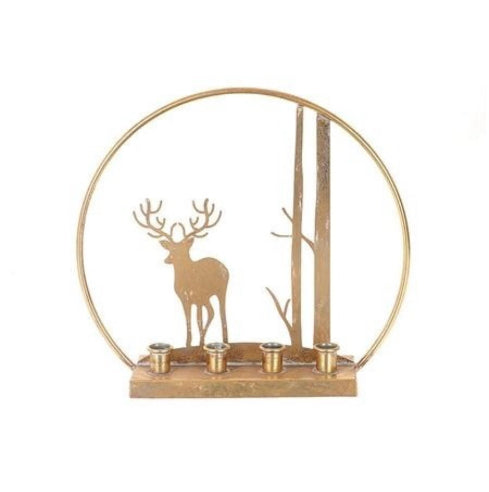 Elegant Adventsstage i Guld – 38 × 11 × 34 cm