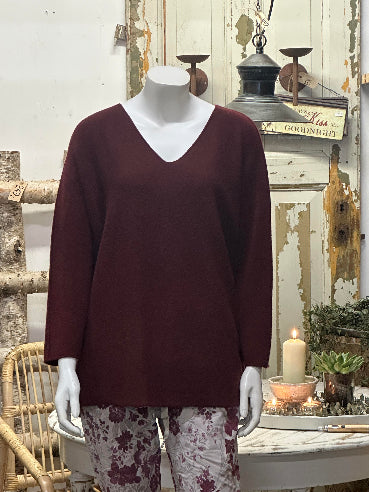 Viskose strik Bordeaux - One Size 40-50