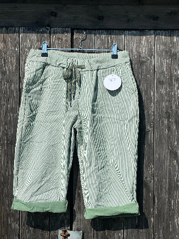Shorts Khaki med strib - one size 36-42