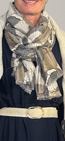 Tørklæde - Beige/Grå